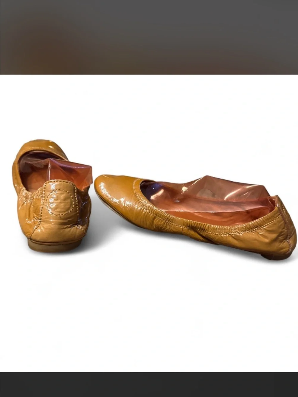 Tory Burch Leather Ballet Flats in Camel Brown - Women